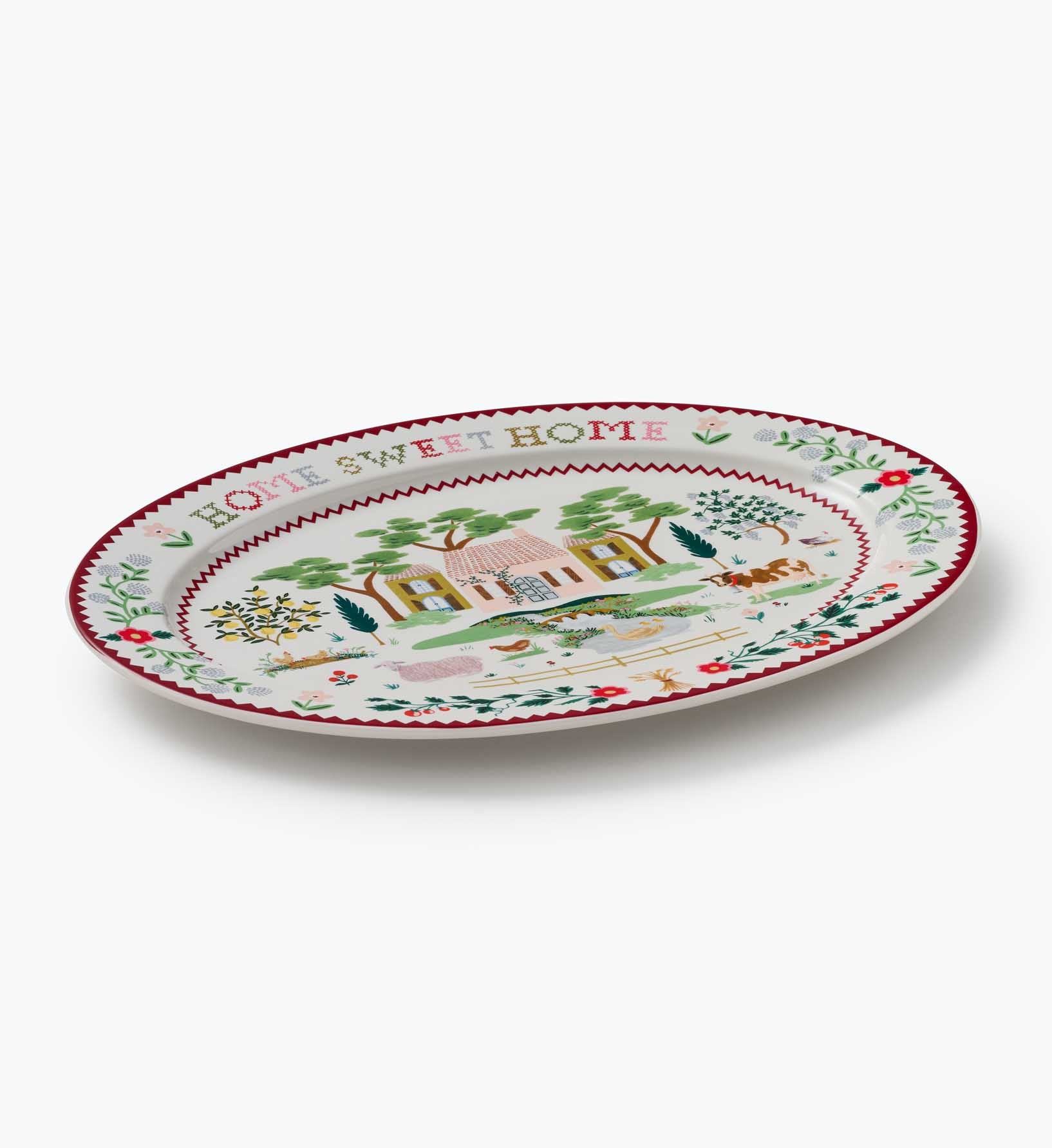 Large Porcelain Serving Platter - Home Sweet Home